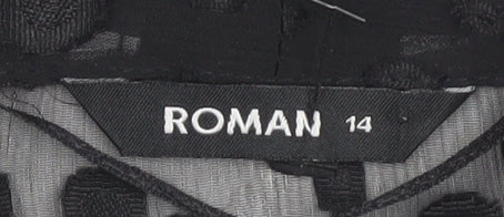 Womens UK Size 14 Roman Originals Black  Blouse