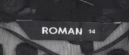Womens UK Size 14 Roman Originals Black  Blouse