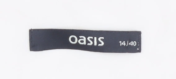 Oasis Women's Ivory A-Line Embroidered Dress Size 14