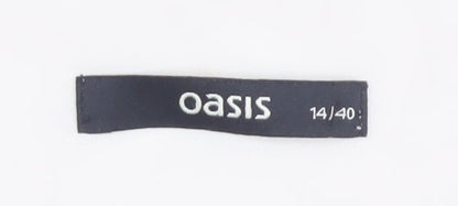 Oasis Women's Ivory A-Line Embroidered Dress Size 14