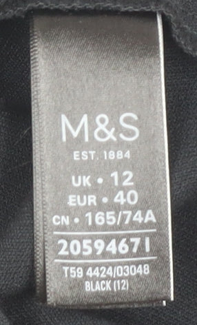 Marks and Spencer Black Trumpet Skirt, Size 12, Women's