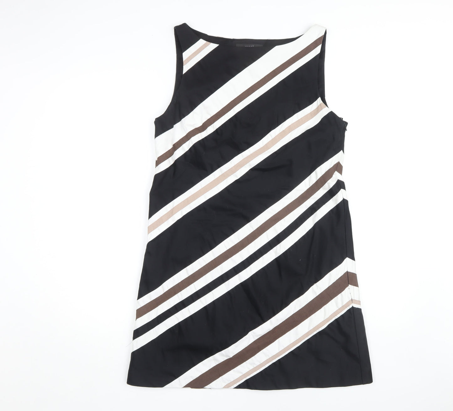 Coast Women's Black Striped Shift Dress, Size 14