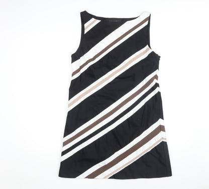 Coast Women's Black Striped Shift Dress, Size 14