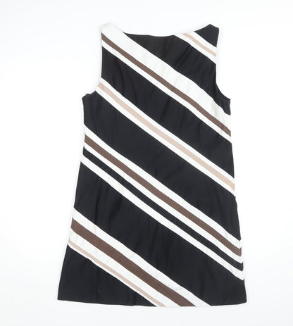 Coast Women's Black Striped Shift Dress, Size 14