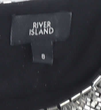Womens UK Size 8 River Island Black Basic Blouse