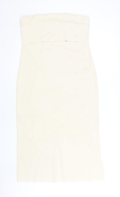 Marks and Spencer Beige Strapless Dress Size 16