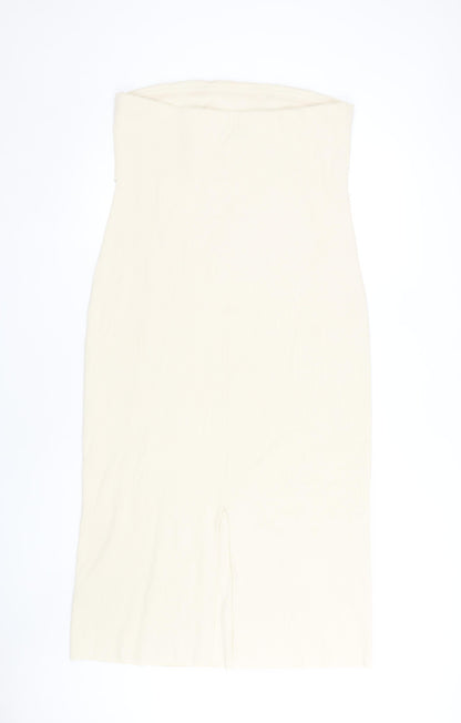 Marks and Spencer Beige Strapless Dress Size 16