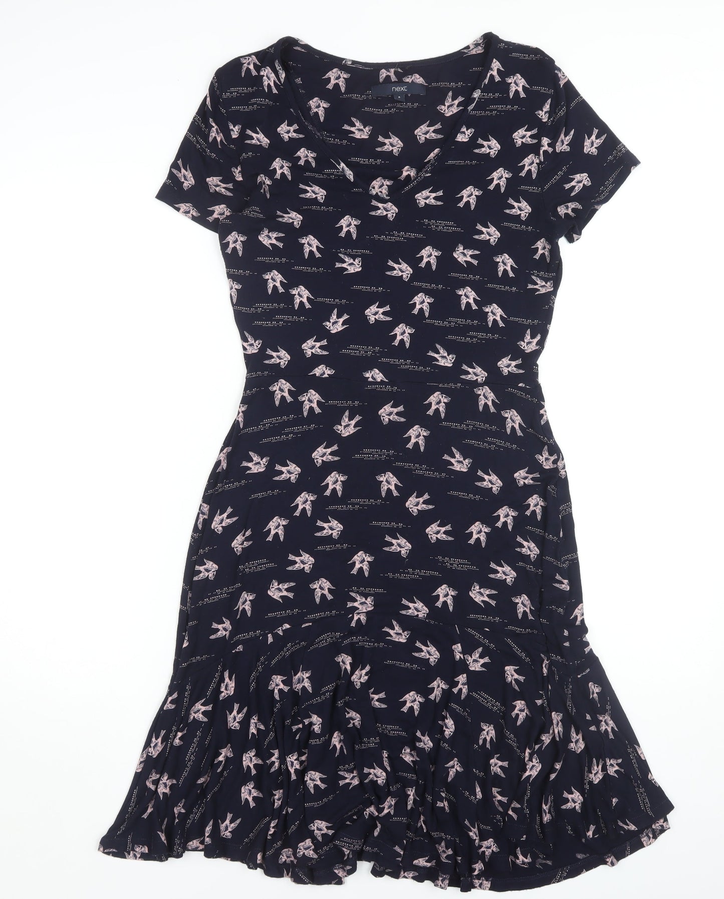 Next Women's Black Animal Print Sheath Dress Size 8