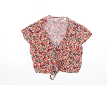 Womens UK Size 12 Jack Wills Multicoloured Cropped Blouse