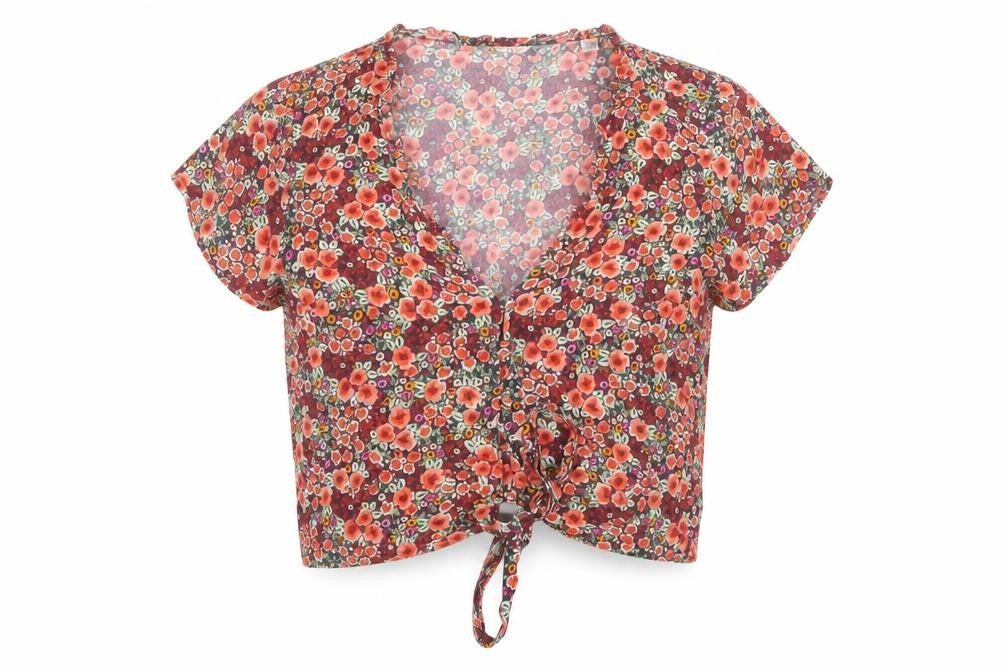 Womens UK Size 12 Jack Wills Multicoloured Cropped Blouse