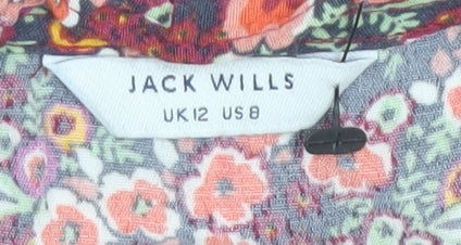 Womens UK Size 12 Jack Wills Multicoloured Cropped Blouse