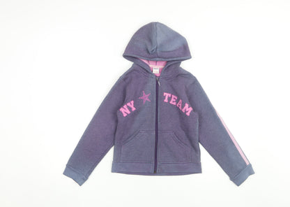 Next Girls Purple Full Zip Hoodie 8 Years - Casual & Comfy