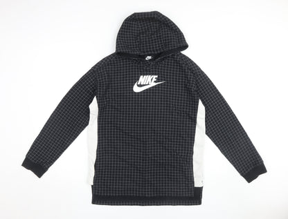 Nike Boys Black Check Pullover Hoodie XL