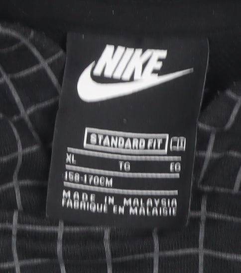 Nike Boys Black Check Pullover Hoodie XL