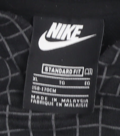 Nike Boys Black Check Pullover Hoodie XL
