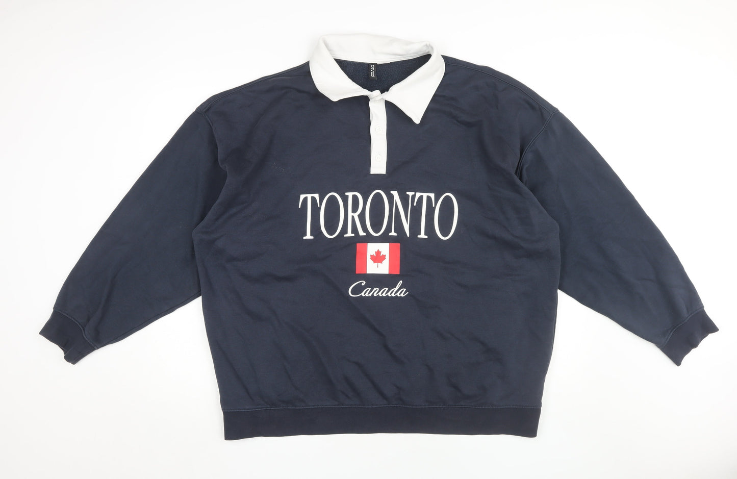 H&M Unisex Blue Toronto Print Sweatshirt, Size 12