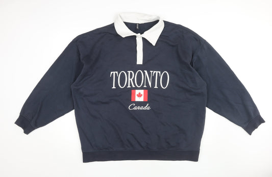 H&M Unisex Blue Toronto Print Sweatshirt, Size 12