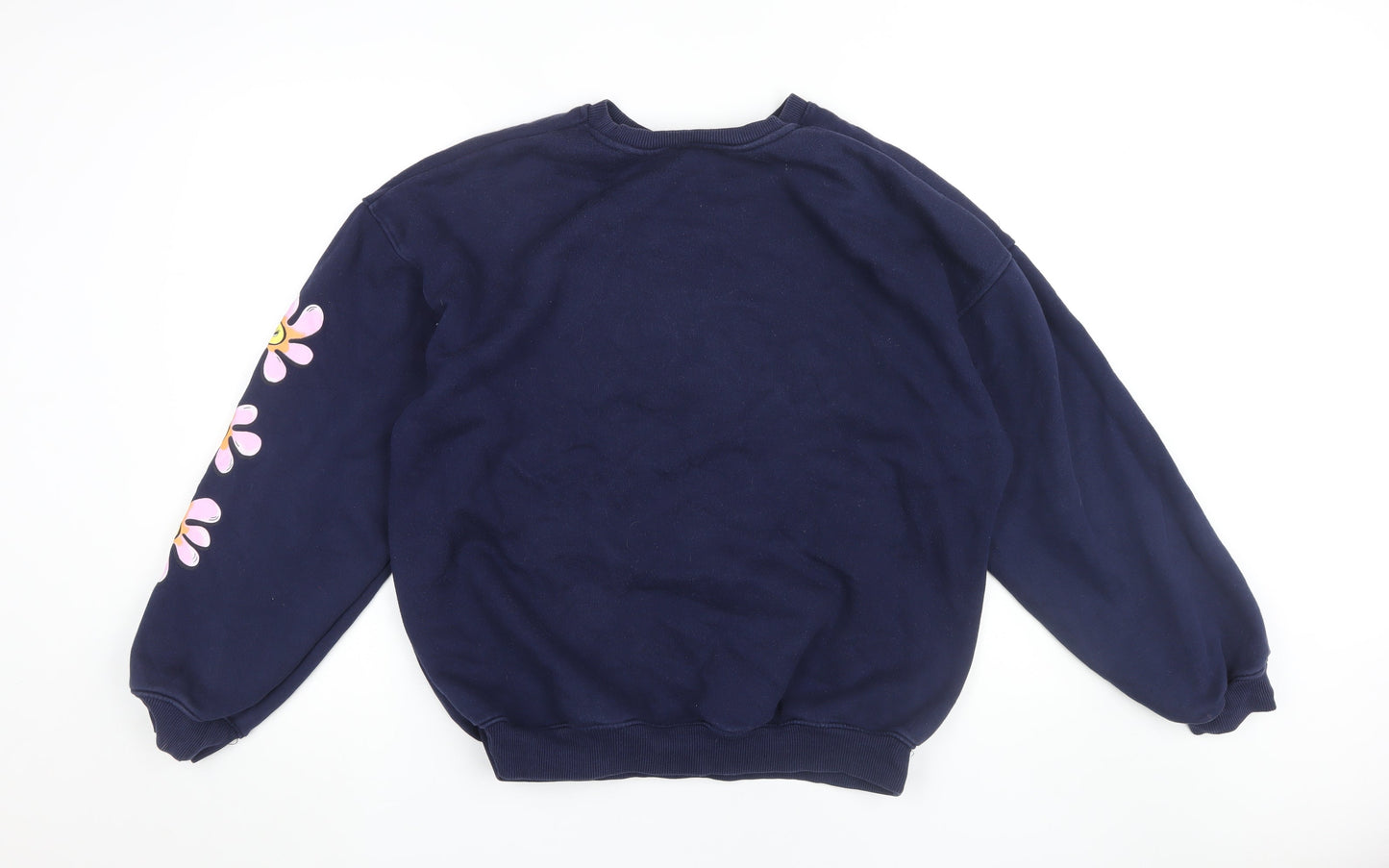 Bershka Women's Blue Pullover Sweatshirt L