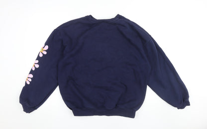 Bershka Women's Blue Pullover Sweatshirt L