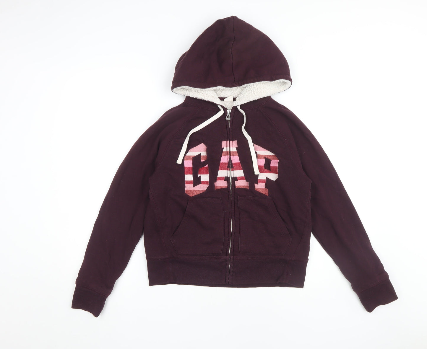 Gap Women's Red Hoodie S Petite Zip Logo Casual