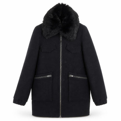 Womens UK Size 10 Topshop Black Overcoat
