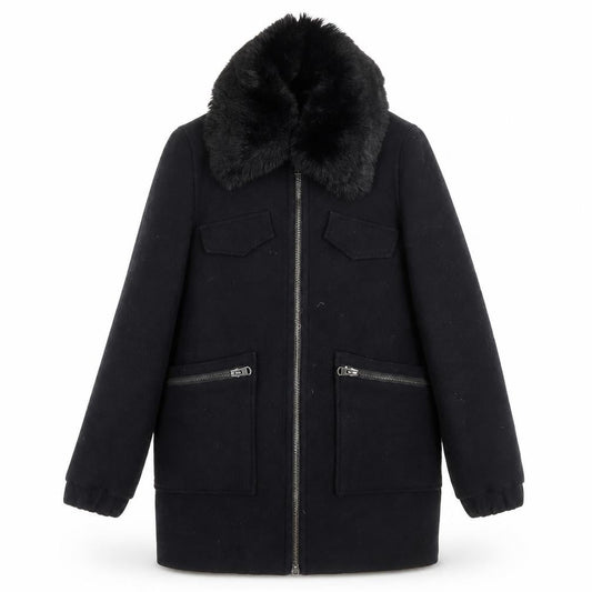 Womens UK Size 10 Topshop Black Overcoat