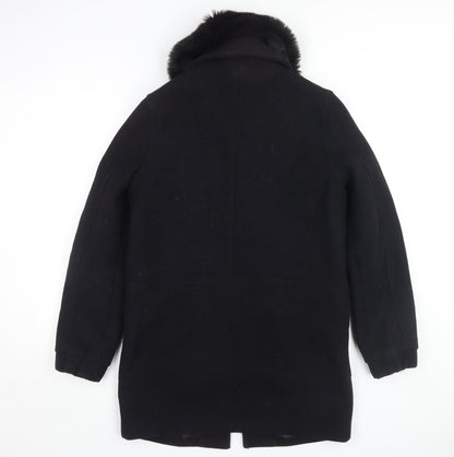 Womens UK Size 10 Topshop Black Overcoat