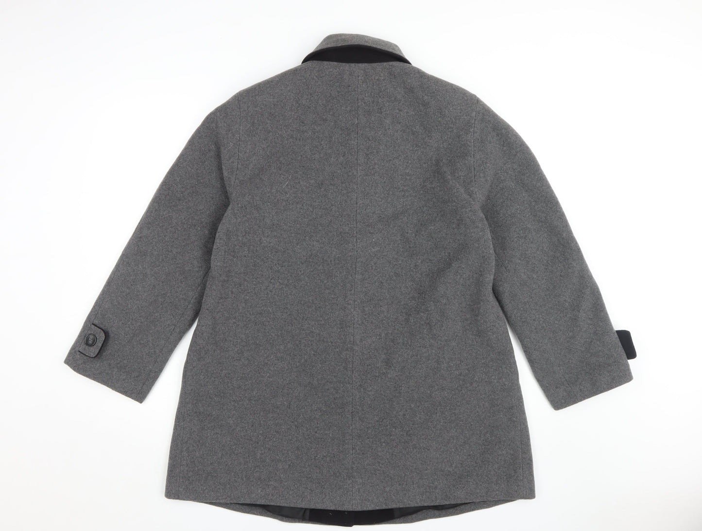 BH Women’s Grey Wool Overcoat, Size 12, Classic Style