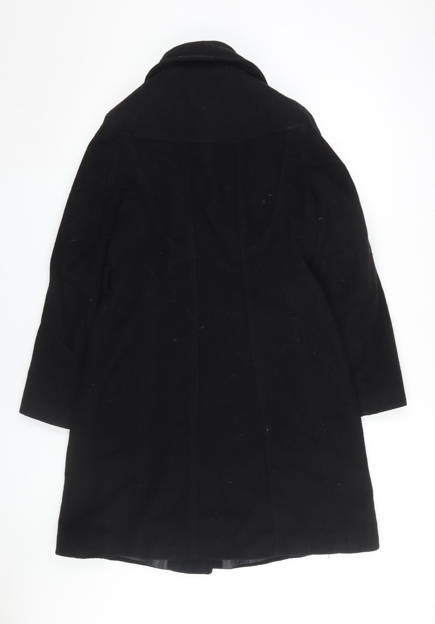 De La Crème Women's Black Wool Overcoat Size 12
