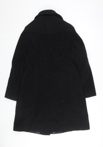 De La Crème Women's Black Wool Overcoat Size 12