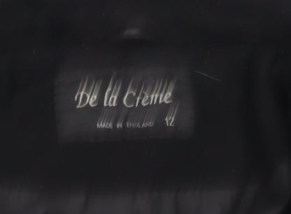 De La Crème Women's Black Wool Overcoat Size 12