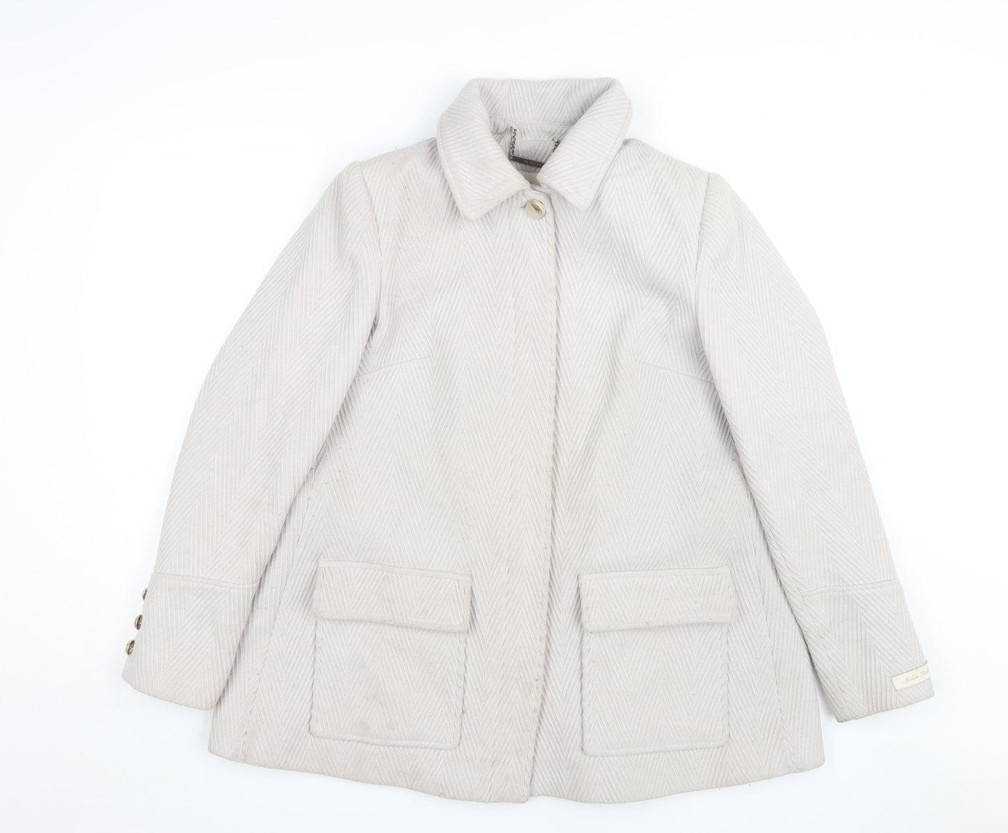 Womens UK Size 10 Ted Baker Beige Overcoat