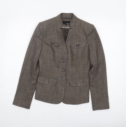 Next Women's Brown Suit Jacket Size 8 Herringbone Blazer