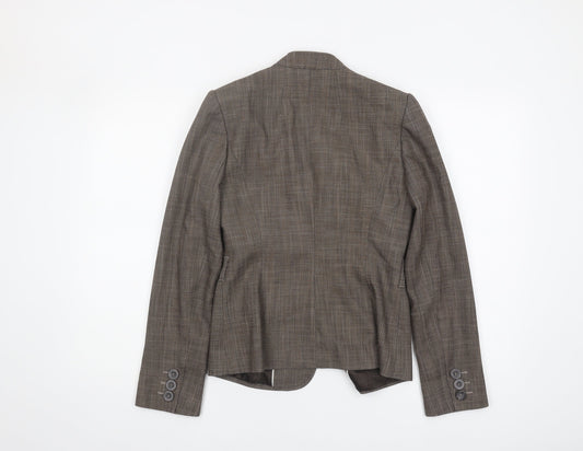 Next Women's Brown Suit Jacket Size 8 Herringbone Blazer