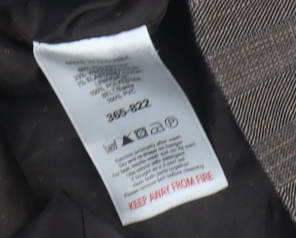 Next Women's Brown Suit Jacket Size 8 Herringbone Blazer