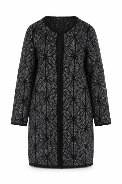 Steps Women’s Black Cardigan Geometric Knit M