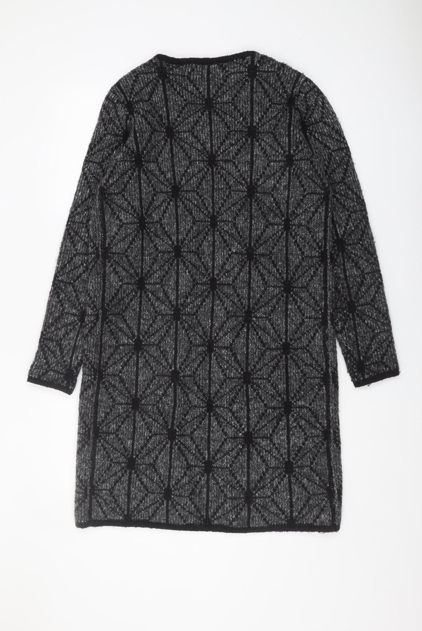 Steps Women’s Black Cardigan Geometric Knit M