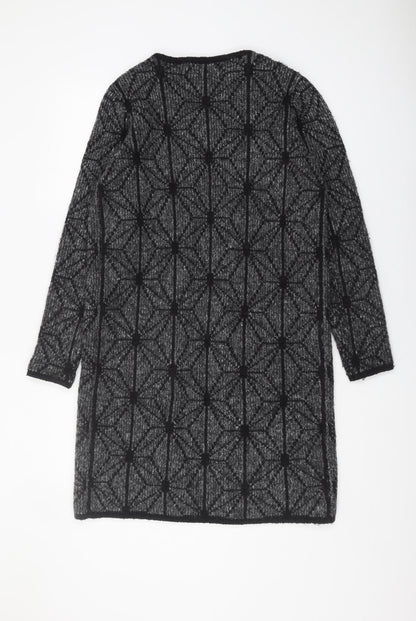 Steps Women’s Black Cardigan Geometric Knit M