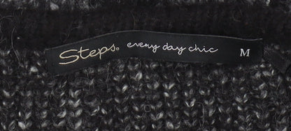 Steps Women’s Black Cardigan Geometric Knit M