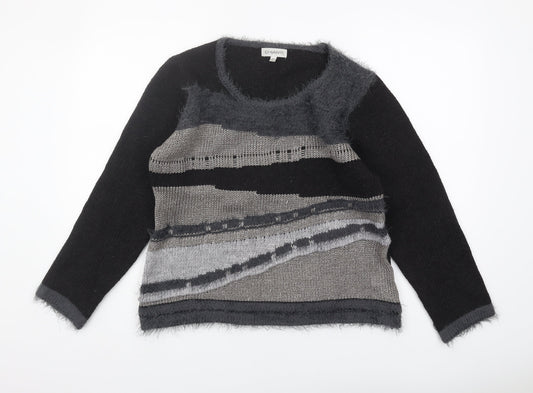 Chianti Women's Black Grey Pullover Jumper Size L