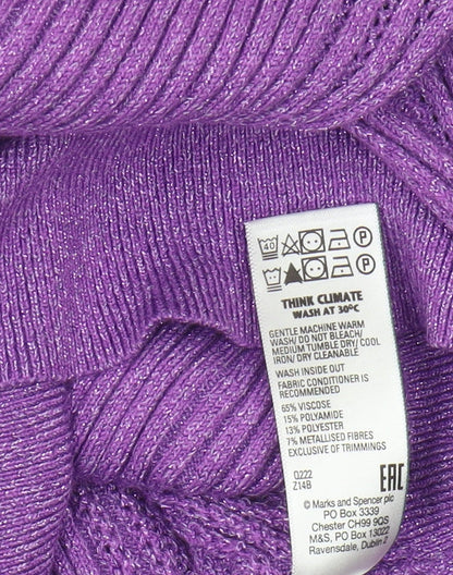 Womens UK Size 12 Marks and Spencer Purple Pullover Jumper