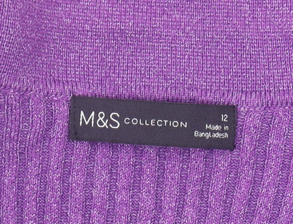 Womens UK Size 12 Marks and Spencer Purple Pullover Jumper