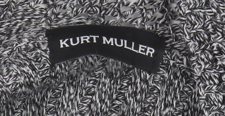 Kurt Muller Women's Grey Cardigan M Collared Style