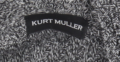 Kurt Muller Women's Grey Cardigan M Collared Style