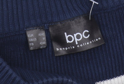 bpc Women's Blue Striped Pullover Jumper M