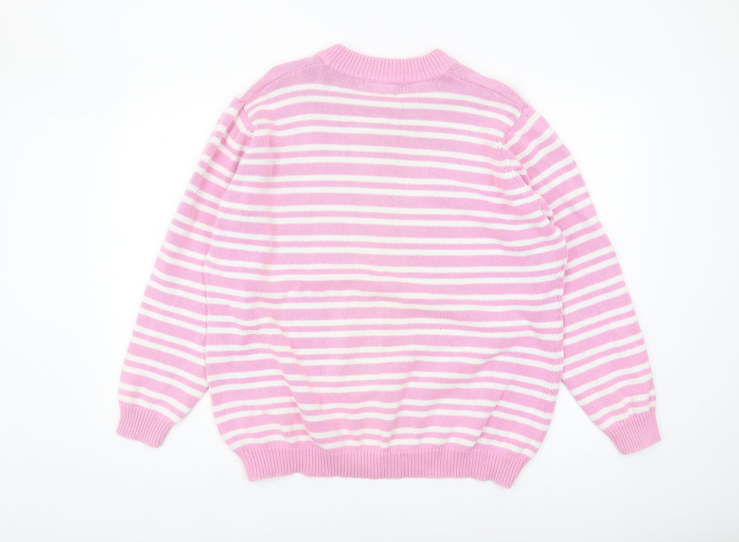 EWM Women's Pink Striped Pullover Jumper - Size XL