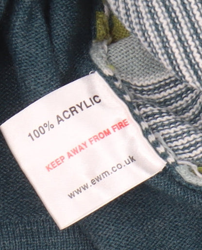 Honor Millburn Women's Blue Striped Cardigan M