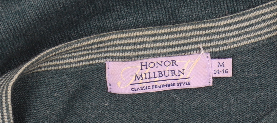 Honor Millburn Women's Blue Striped Cardigan M