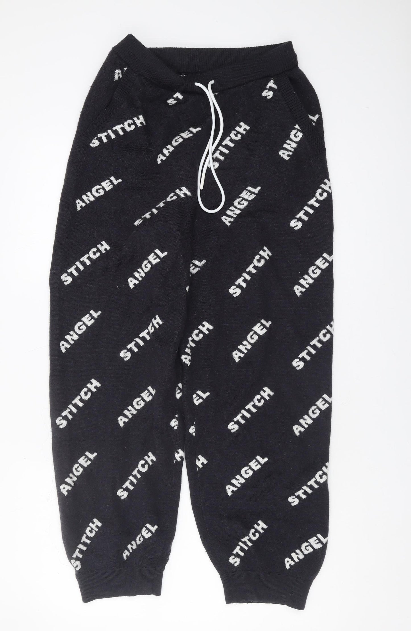 Disney Unisex Black Joggers S - Stitch & Angel