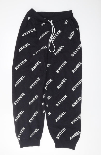 Disney Unisex Black Joggers S - Stitch & Angel